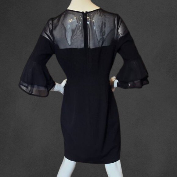 AIDAN MATTOX Black Tie Evening Bodycon Dress sz 10 - Picture 3 of 7